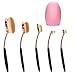 BeautyKate 10 pcs Oval Toothbrush Makeup Brush Set (Black)
