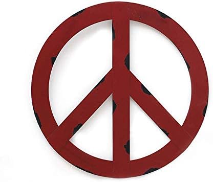 Rainbow Handcrafts Hanging Vintage Metal Peace Sign Wall Art