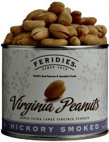 FERIDIES Hickory Smoked Virginia Peanuts Case of 12 - 9-Ounce Tins