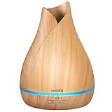 VicTsing 500ml Aromatherapy Essential Oil Diffuser, Ultrasonic Aroma Cool Mist Humidifier with Reduce Noise Design, 7 Colors LED Lights and Waterless Auto Shut-off for Home Office Bedroom -Wood Grain