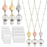 Retractable Badge Reel Lanyard with ID Holder , 3
