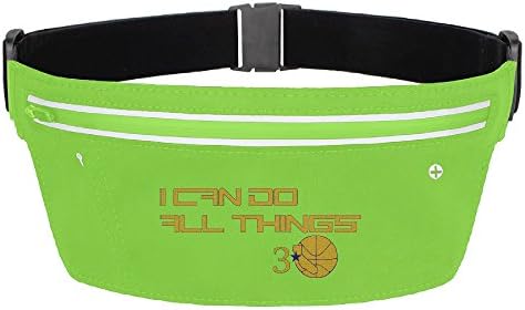 Men's &amp; Women's I Can Do All Things Curry #30 Polyester Lycra Gym Walking Running Belt Waist Packs Yellow