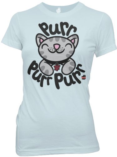 Big Bang Theory Soft Kitty Junior Purr Purr T-Shirt Tee (Medium, Light Blue)