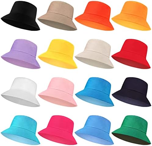 8 Pack Cotton Bucket Hats Foldable Lightweight One Size Fishing Hat Geyoga 8 Pack Cotton Bucket Hat Foldable Packable Fishing  main image 3