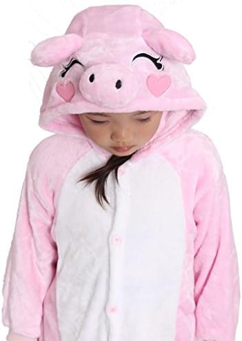 Pink Pig Children Costume Kigurumi Pajamas Animal Onesie Cosplay Outfit Carnaval Dress Large