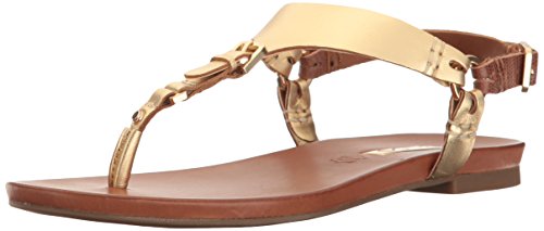 Aldo women s joni flat sandal, gold, 6.5 b us