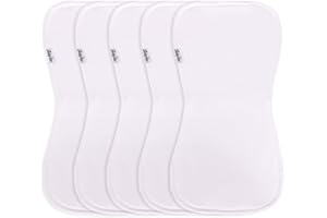 KiddyStar 5 Pack Organic Cotton Baby Burp Cloths – 3 Layer, 21"x10" Large, Ultra Soft & Absorbent Burping Rags for Newborns – Infant Towels for Milk Spit Up