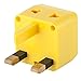 Yubi Power USA to UK Plug Adapter 2 in 1 Universal Travel Adapter with 2 Universal Outlets - Yellow 2 Pack - Type G for United Kingdom, England, Hong Kong, Ireland, Scotland, and More