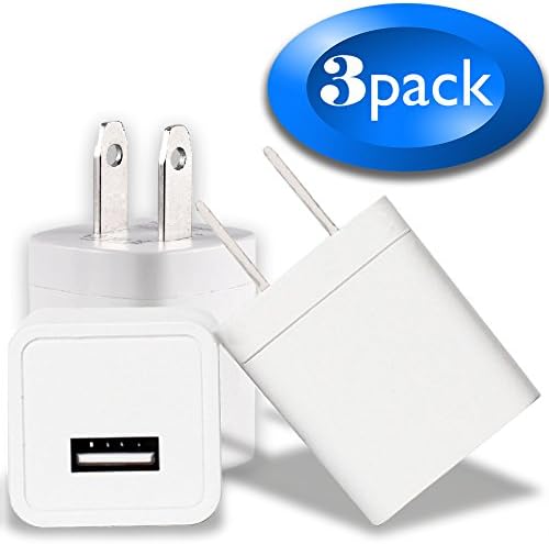 Brick Charger 3PACK Fast Outlet USB Block Wall AC Adapter Travel Plug Cube fits Watch Phone X 8 7 6 5 SE Plus, Samsung Galaxy S9 S8 S7 S6 S5 Edge Kindle LG Pixel Wireless Charger