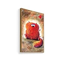 Framed Canvas Home Artwork Decoration Lovely Kitten Canvas Wall Art for Living Room, Bedroom - 16x24 inches