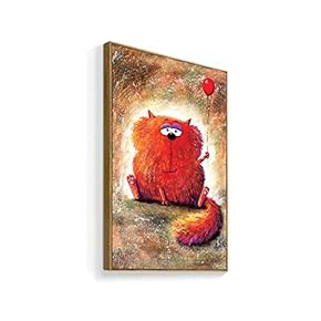 Framed Canvas Home Artwork Decoration Lovely Kitten Canvas Wall Art for Living Room, Bedroom - 16x24 inches