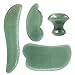 Domika Gua Sha Scraping Massage Tool,4pcs Handmade Green Aventurine Jade Stone Guasha Board Traditional Scraper Tools for SPA Acupuncture, Therapy Massage Stones