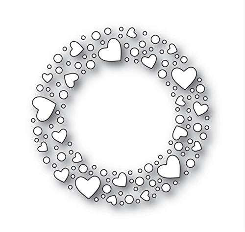 image for ShineBear Heart Sprinkle Wreath Metal Cutting Dies Stencil for DIY Scr