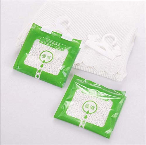 Hapy Shop 8 Pack Wardrobe Hanging Hygroscopic Anti-Mold Deodorizing Moistureproof Desiccant Hanging Bag for Kitchen Bathroom,Dehumidification Process Could be Witness