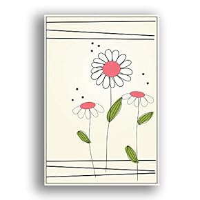 Framed Canvas Wall Art Beautiful Flowers in Grid Giclee Print Gallery Wrap Modern Home Prints Ready to Hang - 16x24 inches