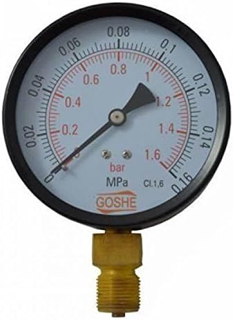 100mm 10 Bar Side Entry Manometer Pressure Gauge M20x1,5 + 1/2" BSP European Thread Reduction