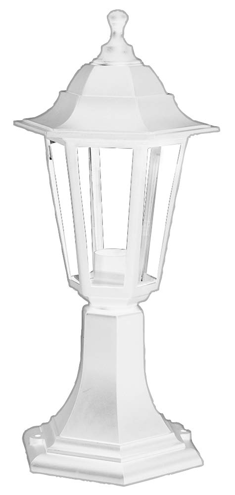 Pro Elec PEL01362 Outdoor Lantern Post Top Light Fitting, IP44, White