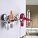 Cavoli Hair Blow Dryer Holder Wall Mounted,Space Aluminum, Bathroom Hanging Rack Organizer with 2 Cups