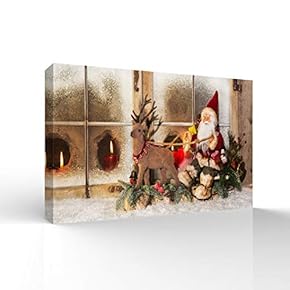 Canvas Wall Art Merry Christmas Pictures Home Wall Decorations for Bedroom Living Room Paintings Canvas Prints Framed - 12x18 inches