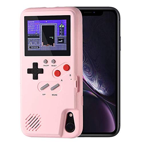 LucBuy Game Console Case for iPhone, Retro Protective Cover Self-Powered Case with 36 Small Game,Full Color Display,Shockproof Video Game Case for iPhone XR - Pink - Thumbnail 7