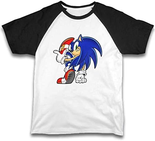 Vamabore Kids Children's Shirts Sonic Hedgehog Raglan Shirt Short Sleeve Baseball Tee