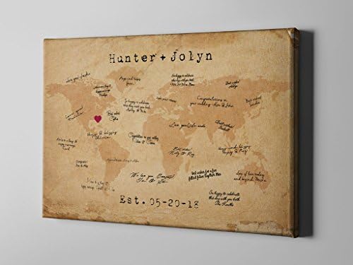 SALE 50% Off Canvas Guest Book, Rustic World Map Wedding Guest Book, Destination Travel Wedding, Gift Ideas for Couple, FREE SHIPPING! CGB66