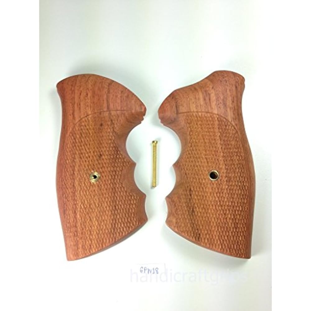 New Ruger GP100 Super Redhawk Grips Checkered Hardwood Wood Finger