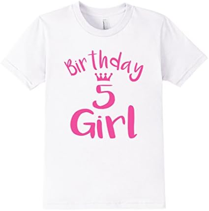 Kids Birthday Girl Vintage 5th Birthday Gift T-Shirt For Girls 6 White