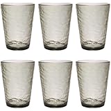 Premium Acrylic Drinking Glass, Set of 6, 16.6 oz, BPA-Free, Gray-Black