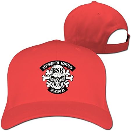 Mens Womens Broken Skull Ranch Pure Snapback Peaked Cap Baseball Hats Red