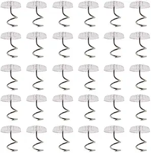 Royee 50 Pcs Twisty Pins Clear Head Screws Fasteners for Upholstery Slipcovers Bed Skirts Sofa Car Van Home Furniture Hold Bed Skirts in Place Without Damage (50)
