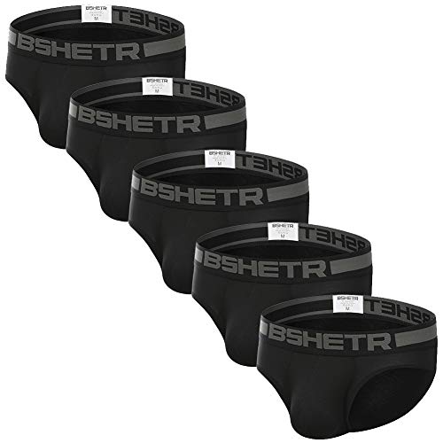 Men's Underwear Briefs 5-Pack Cotton Low Rise Multi Color Soft Underpant (Black(5-Pack), X-Large 34"-36",86cm-91cm)