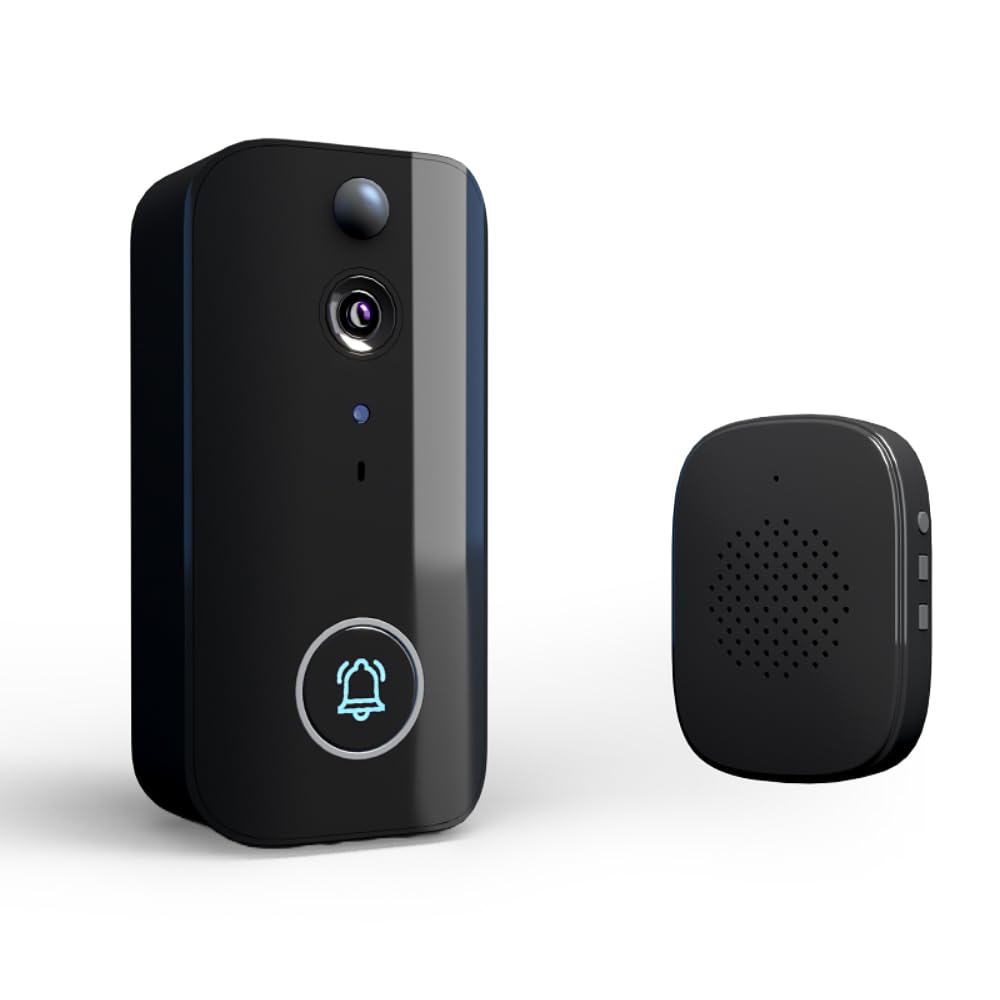 Photo 1 of Smart Doorbell Ring Door Camera with Motion Detection WiFi Wireless Video Bell Camera Rechargeable Video Intercom Doorbell with HD Night Viewing Two-Way Audio for Villa Home Office Apartment Door Use