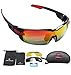 GIEADUN Sports Sunglasses Polarized UV400 Protection Cycling Glasses with 3 Interchangeable Lenses for Cycling, Baseball,Fishing, Ski Running,Golf