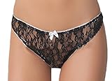 Cruiize 3 Pack Womens Splice Sexy Lace Crotchless G-String Panty