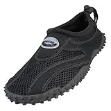 Easy USA Womens Aqua Wave Water Shoes (8, Black/Black 1185l)