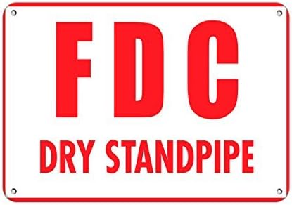 Personalized Metal Signs Fdc Dry Standpipe Hazard Sign Fire Sign Aluminum METAL Sign 12 X 18 Inch