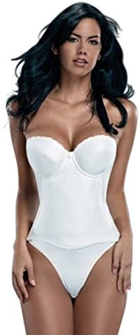 Flattering Me Low-Back Longline Bridal Bra Bustier 728, White