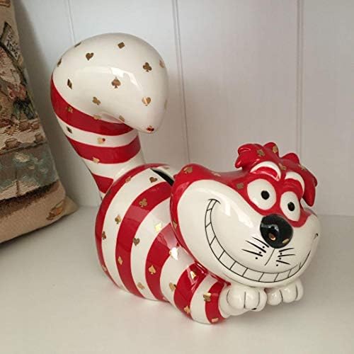 ディズニー 不思議の国のアリス トランプ柄 チェシャ猫 陶器 貯金箱 Loober Com