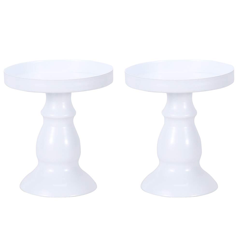 PRETYZOOM 2pcs Round Cake Stand Cake Display Stand Dessert Cupcake Display Tray for Wedding Birthday Christmas Party Anniversary Supplies White