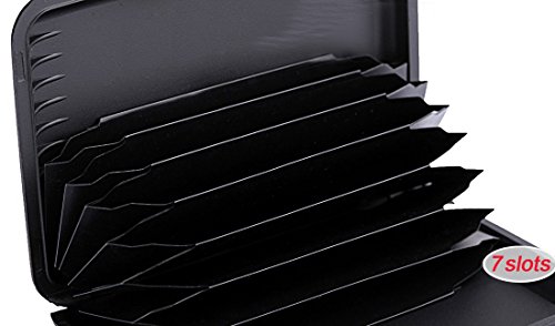 Aluminum RFID Blocking Credit Card Holder for Men & Women - Cool Slim Metal Business Card Case (Plaid Pattern)