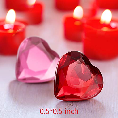 image for Chengu Red/Pink Acrylic Heart for Valentines Day, Wedding Heart Table 