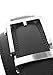 Classic Men's Leather Ratchet Click Belt - Brushed Silver Buckle w/ Double Stitched Black Leather Belt (Trim to Fit: Up to 39'' Waist)