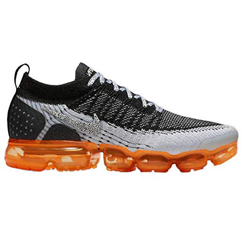 Nike Men's Air Vapormax Flyknit 2 White/White-Black-Total Orange Size 9.5