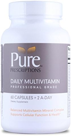 Pure Prescriptions Daily Multivitamin &amp; Minerals - Easy Absorption for Men &amp; Women, 2X Day Vitamin Supplement w/ A, C, D, E, Selenium, B Complex &amp; More - 60 Veg Capsules - USA Made