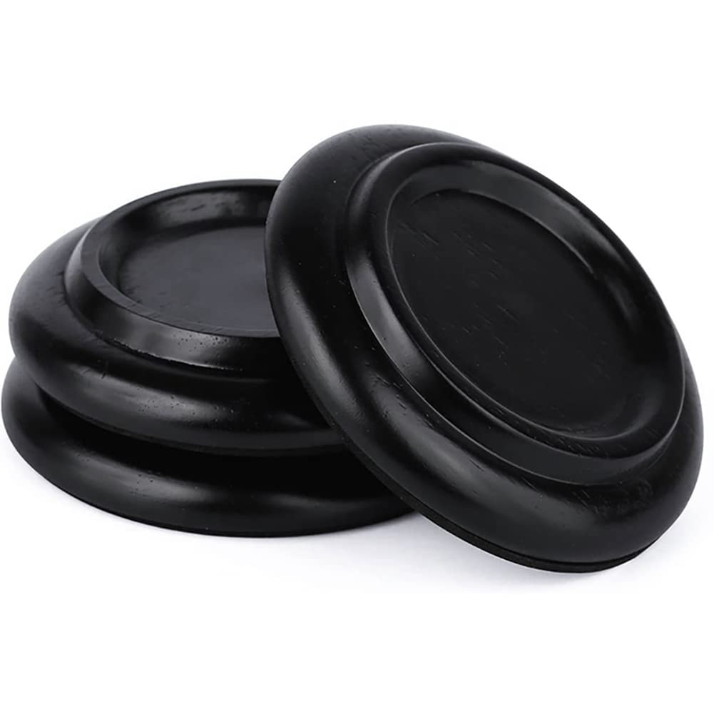 Alnicov Piano Caster Cups,Grand Piano Caster Cups,Wood coasters Cups Floor Protectors with Non-Slip & Anti-Noise Foam for Grand Piano(3Pcs,Black)