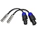 CESS-025 1/4 TS Female to Speakon Speaker Cables - Speakon to 6.35 mm Mono Jack Adapter - Speaker Plug Adapter 1/4