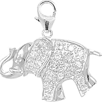 Beautiful Diamond Jewelry For Women 14K White Gold Elephant Charm