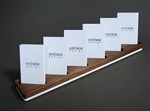 Multiple Vertical MOO Business Card Wood Stand, Wood Display for Vertical Business Cards in Walnut and White Acrylic, Multiple Business Card Holder