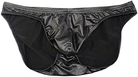 Shengding mens Underwear Briefs patent leather (M Waist 32 "-34")